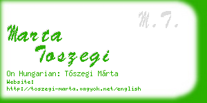 marta toszegi business card